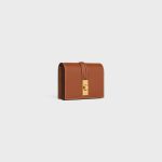 CARD HOLDER WITH FLAP 16 IN SATINATED CALFSKIN TAN - Image 2
